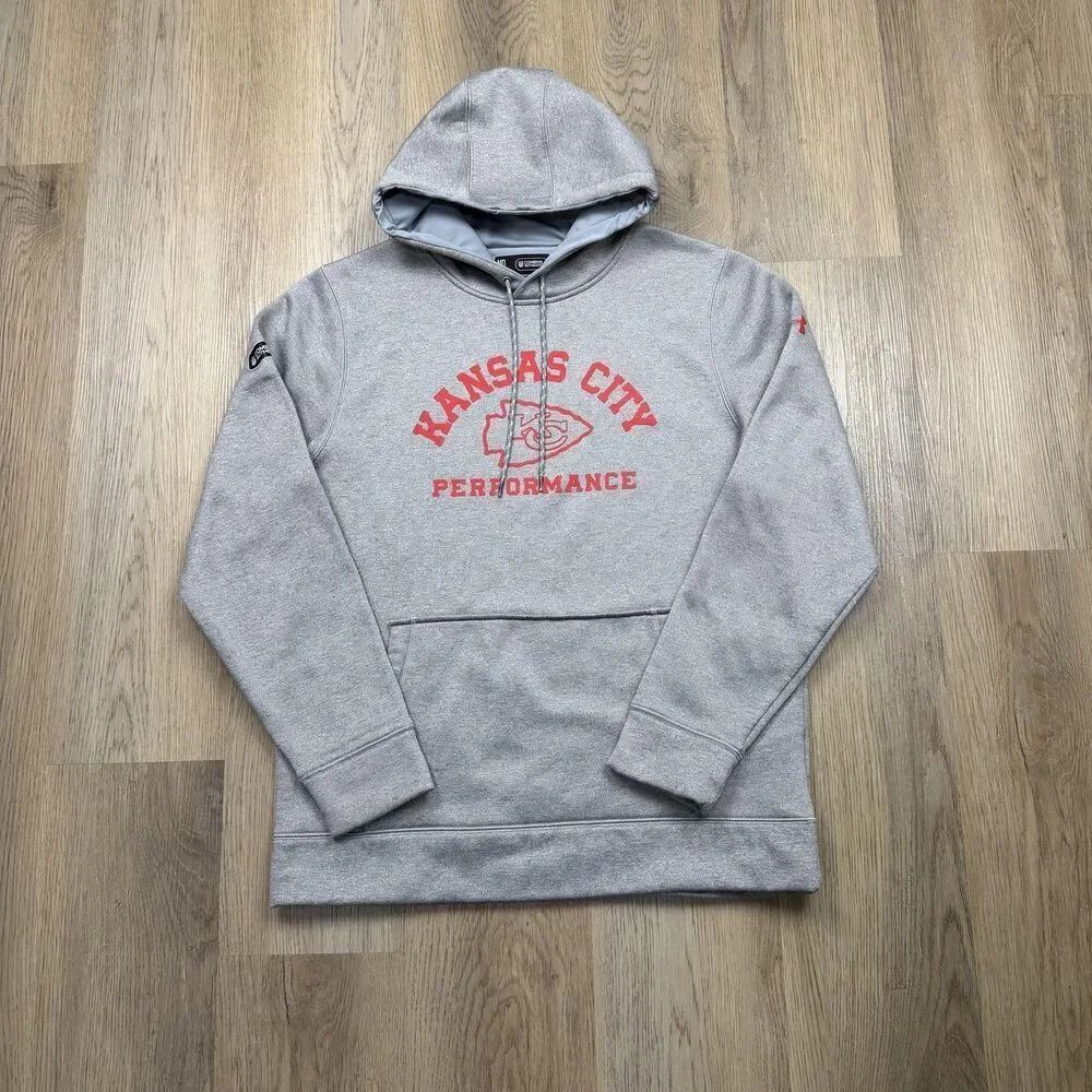 Kansas City Chiefs Sweatshirt Hoodie Mens Medium Gray NFL Football Under Armour